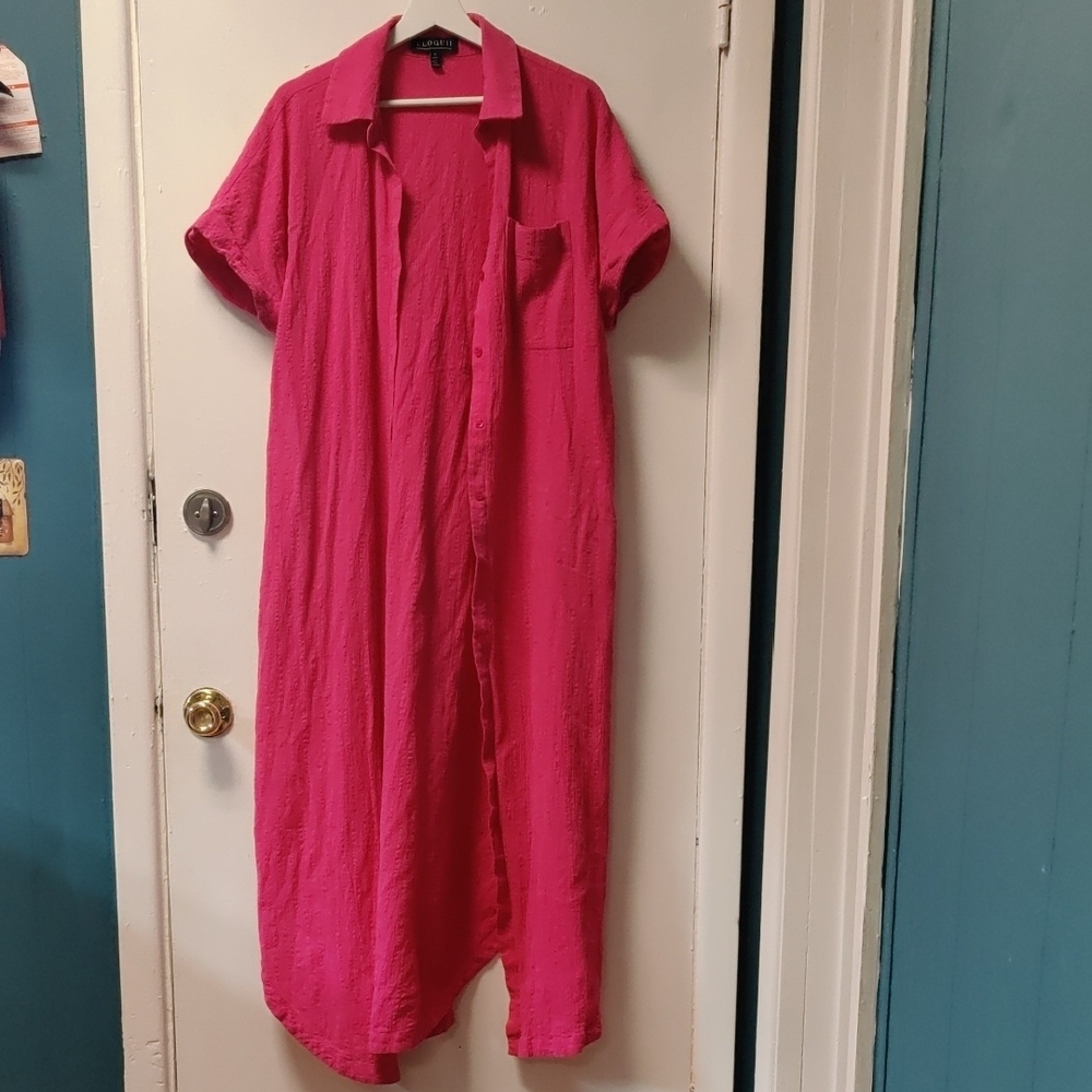 Eloquii Fuchsia Textured Top